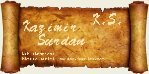 Kazimir Surdan vizit kartica